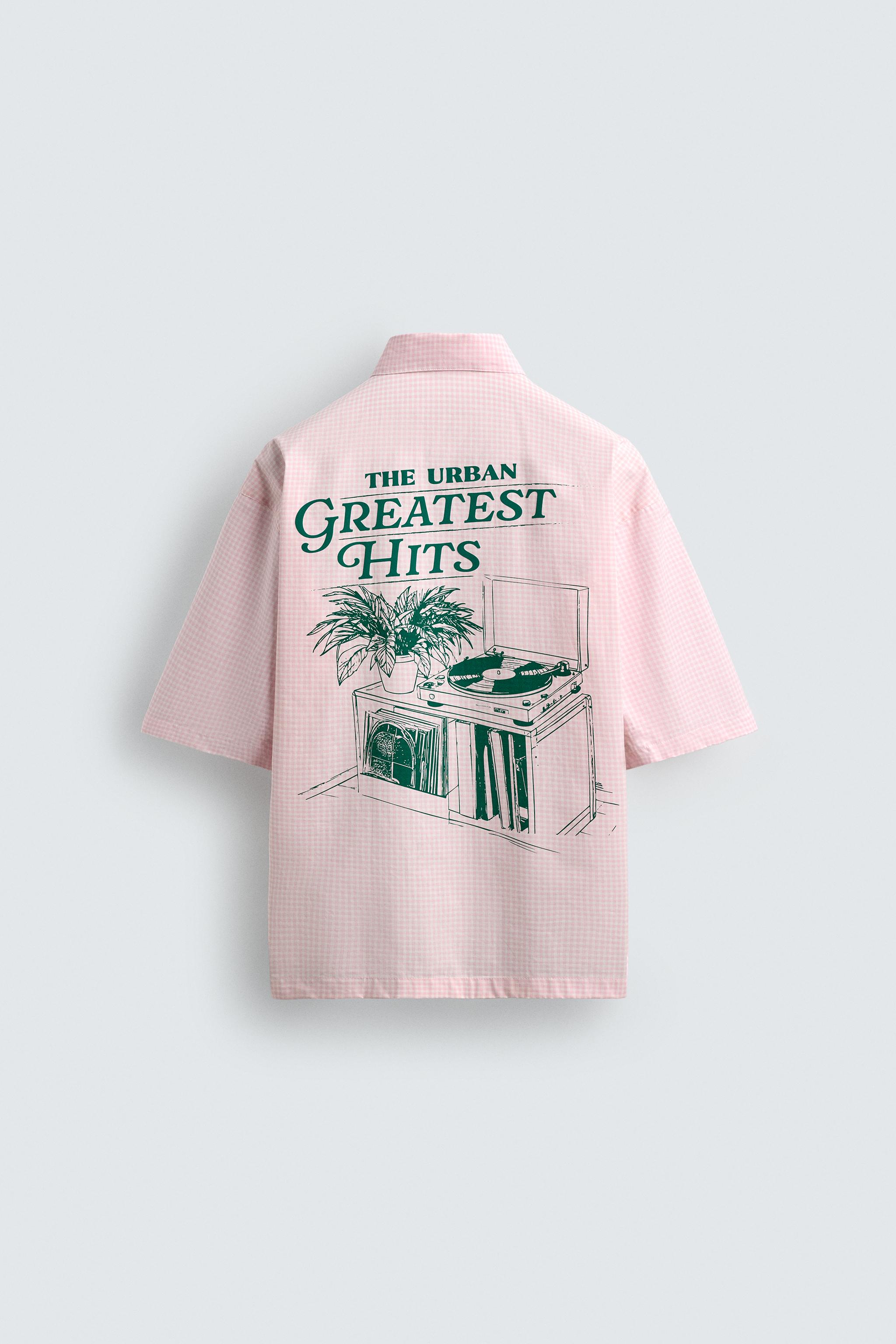 COMBINATION GRAPHIC PLAID SHIRT